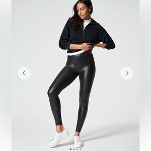 NWT Spanx shape faux leather leggings, petite L, never worn
